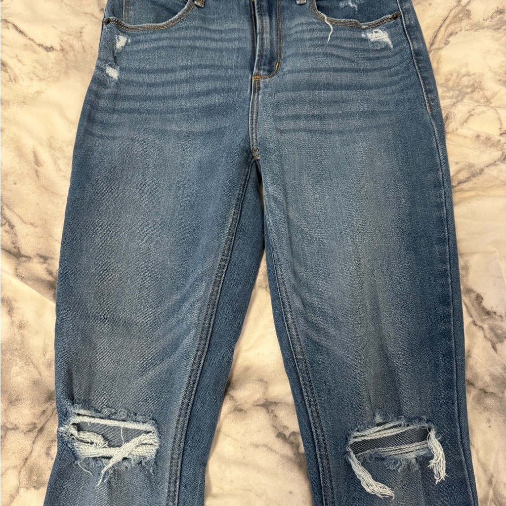 Abercrombie & Fitch Blue Distressed Skinny Jeans